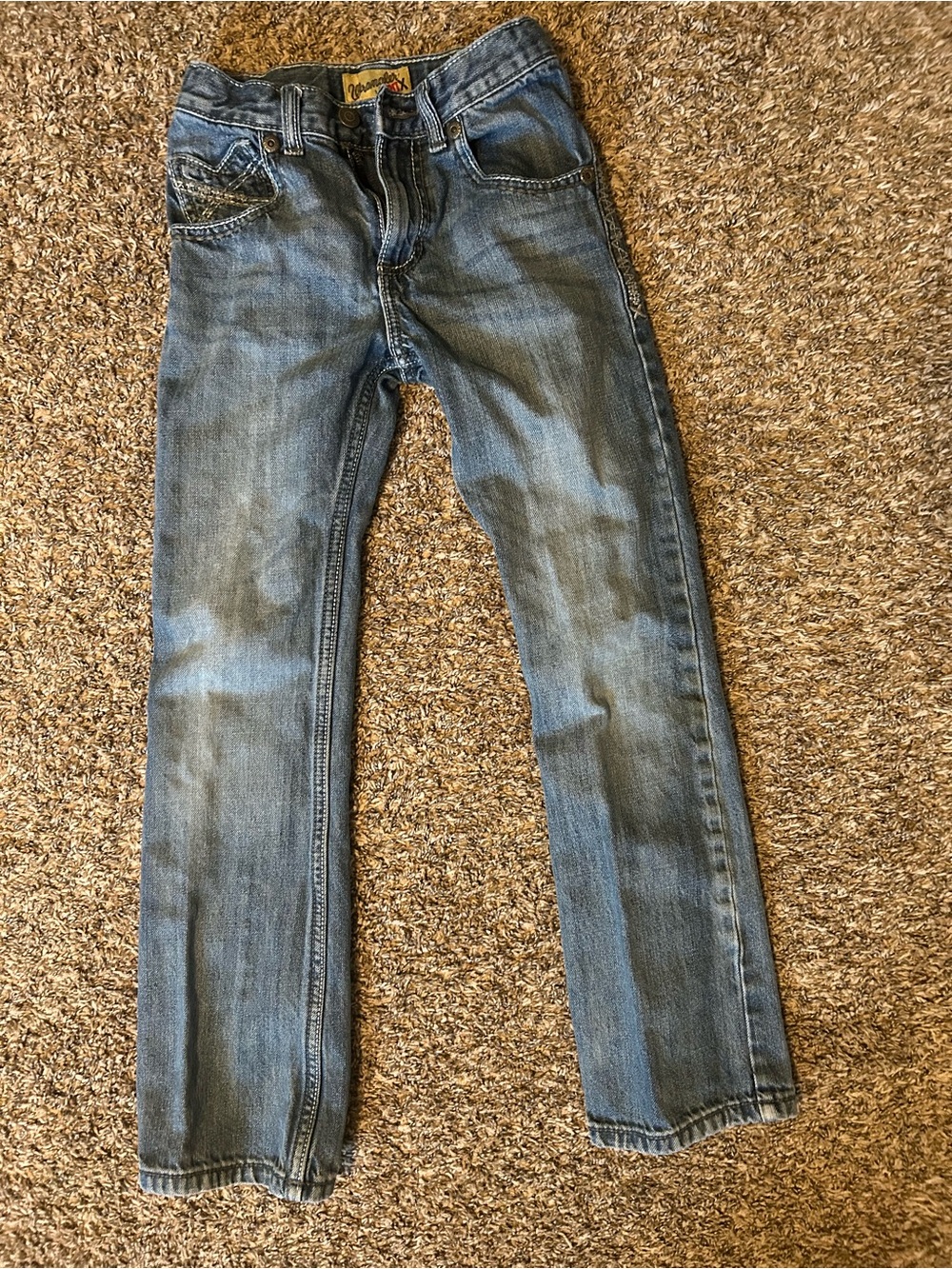 Wrangler Boys Blue Straight-Leg Jeans